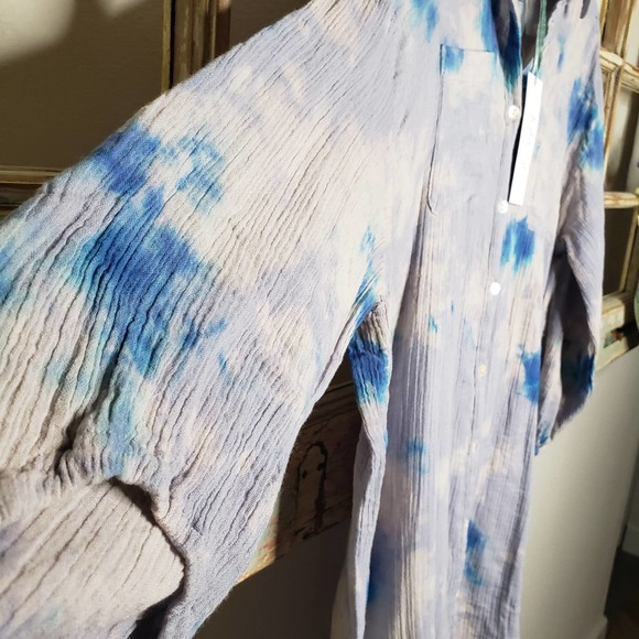Kyla Seo NWT Tie-Dye Button up Duster ladies size large - Picture 4 of 7